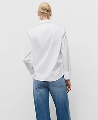Mango Women's Regular Cotton Lyocell-Blend Shirt
