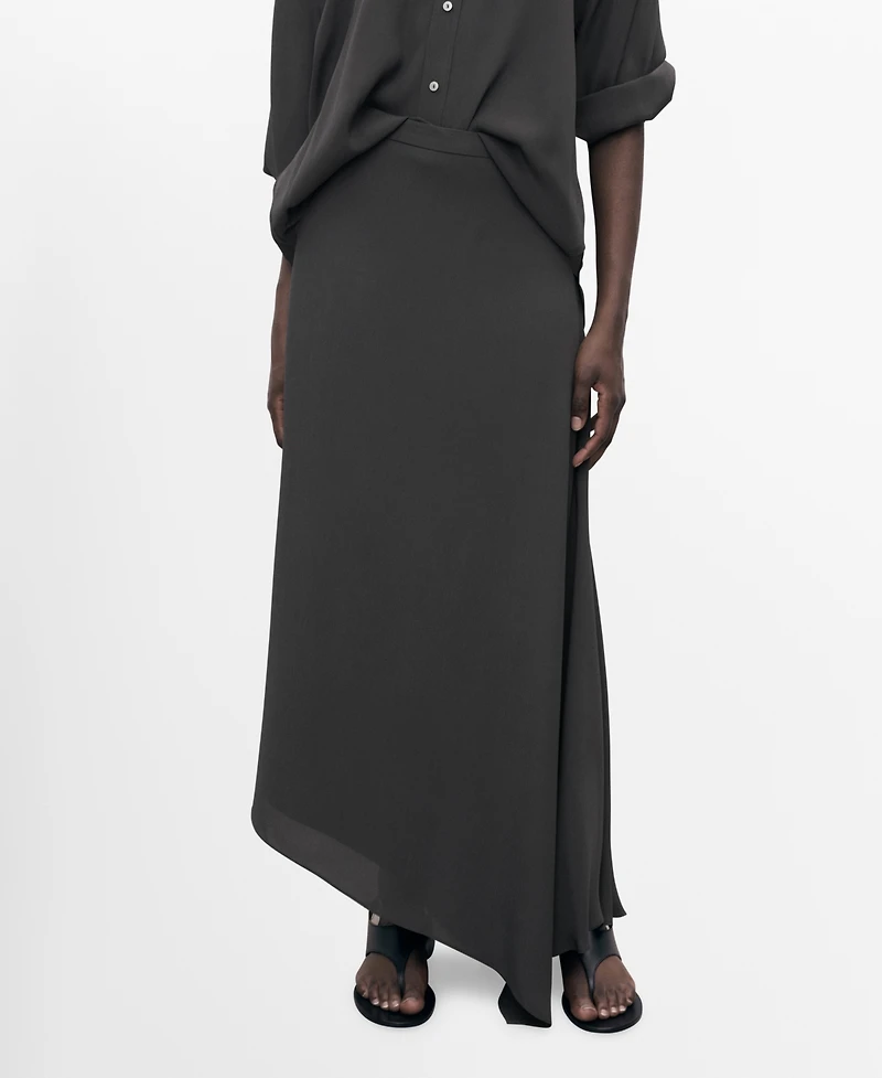 Mango Women's Asymmetrical Maxi Skirt