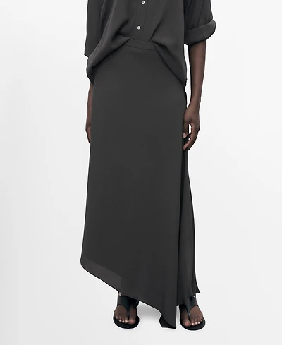 Mango Women's Asymmetrical Maxi Skirt