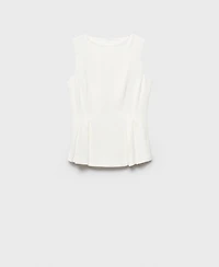 Mango Women's Pleat Detail Peplum Top