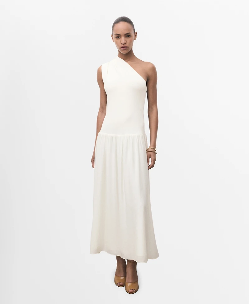Mango Women's Asymmetrical Combined Knitted Dress