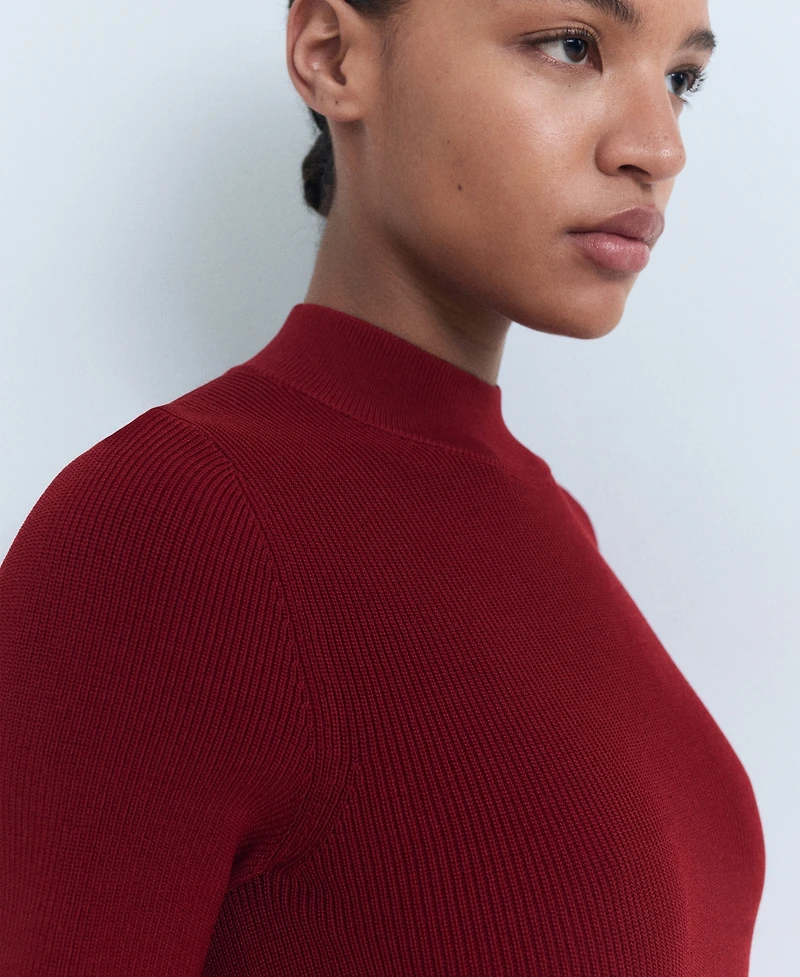 Mango Women's Perkins-Neck Knitted Dress