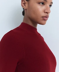 Mango Women's Perkins-Neck Knitted Dress