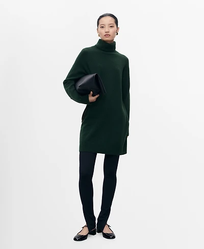 Mango Women's Short Knitted Turtleneck Dress