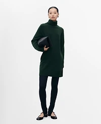 Mango Women's Short Knitted Turtleneck Dress