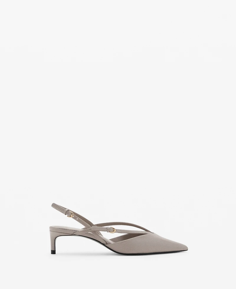 Mango Women's Kitten-Heeled Strappy Shoes