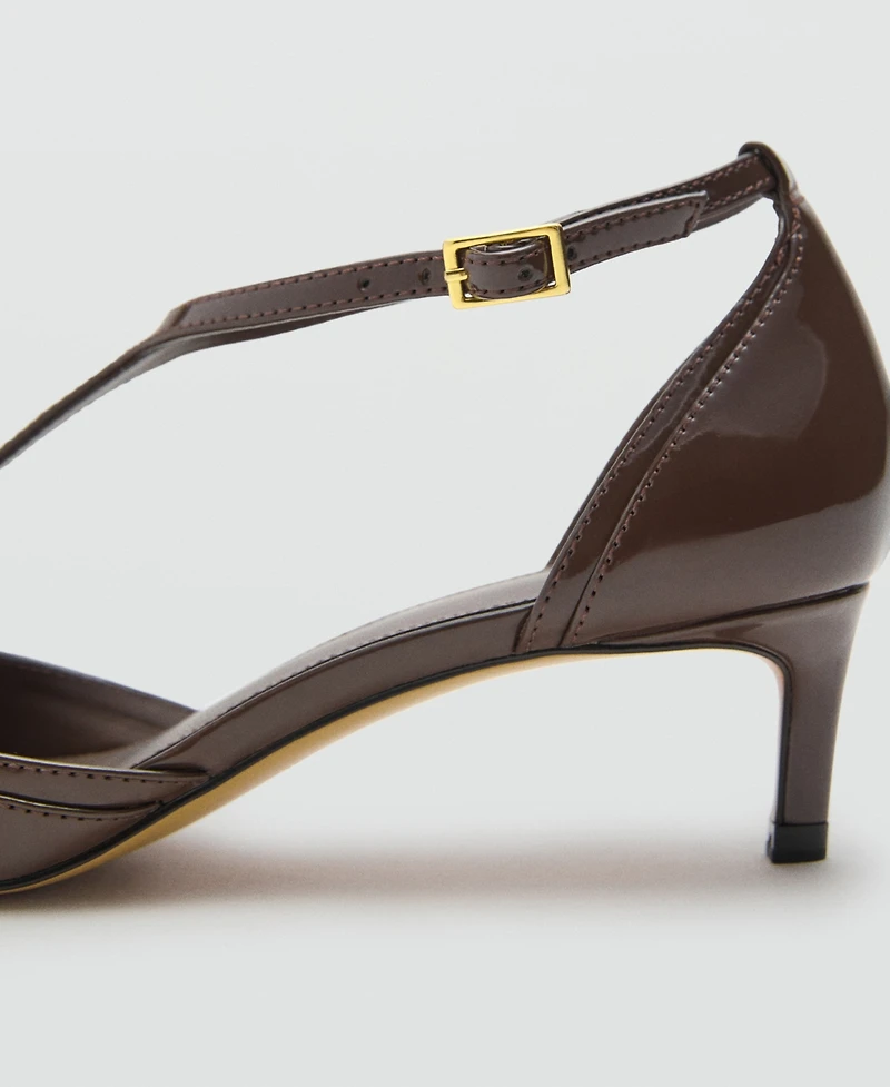 Mango Women's Kitten-Heel Patent Leather Shoes