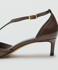 Mango Women's Kitten-Heel Patent Leather Shoes