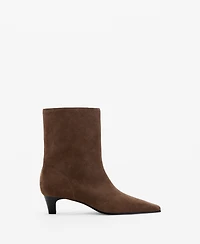 Mango Women's Suede Leather Ankle Boots