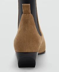 Mango Women's Heel Suede Ankle Boots