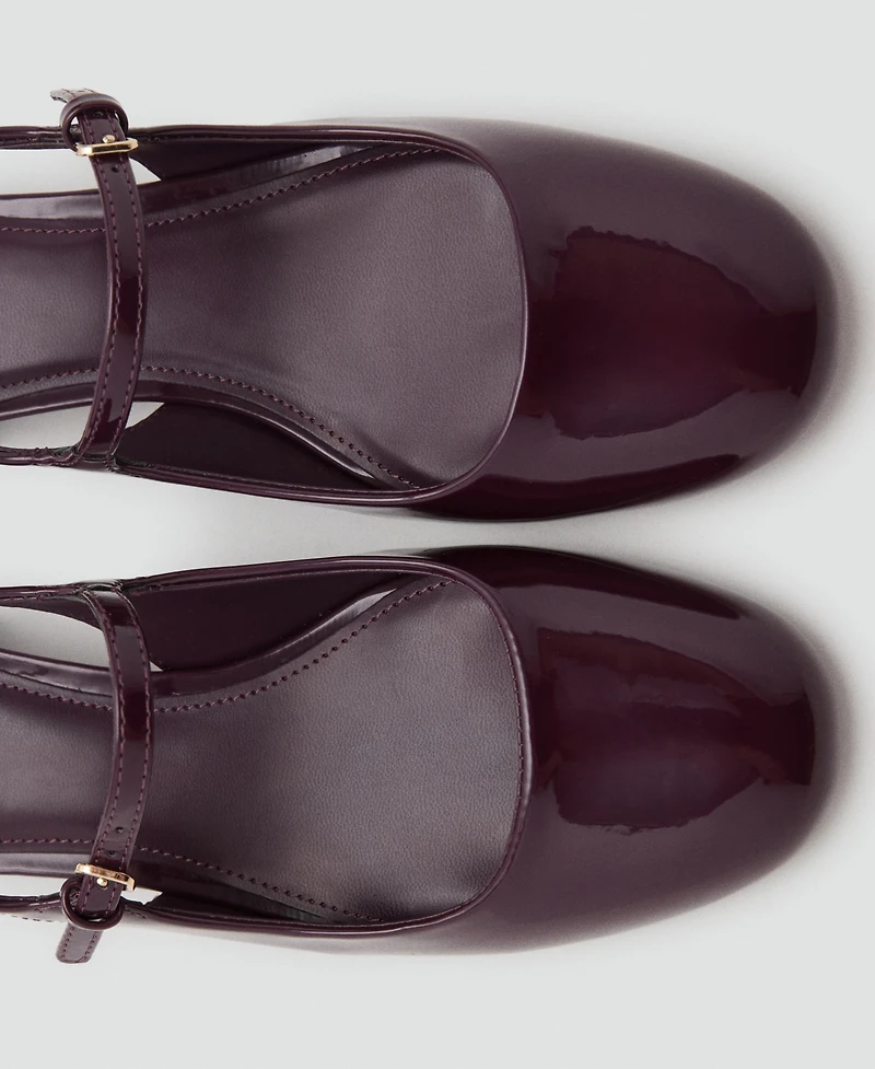 Mango Women's Patent Leather-Effect Block-Heel Shoes