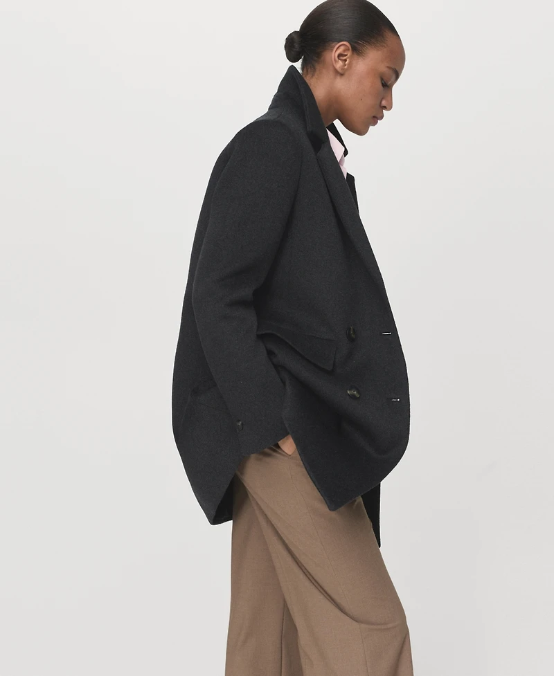 Mango Women's Double-Breasted Wool Coat