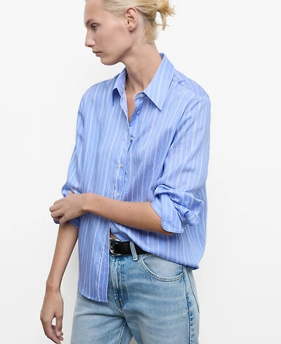 Mango Women's Striped Straight Shirt