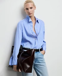 Mango Women's Striped Straight Shirt