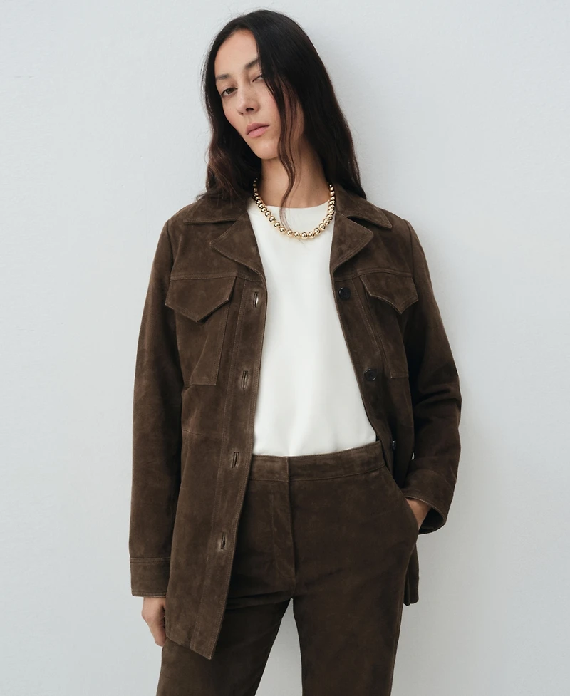 Mango Women's Suede Flare Pants