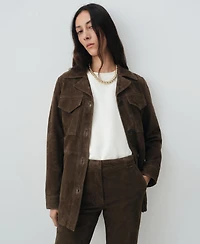 Mango Women's Suede Flare Pants