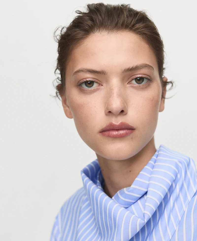 Mango Women's Handkerchief Detail Striped Blouse