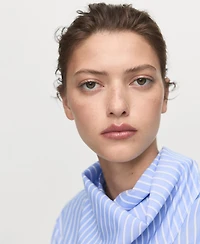 Mango Women's Handkerchief Detail Striped Blouse