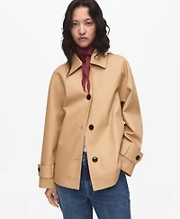 Mango Women's Epaulettes Detail Oversized Parka