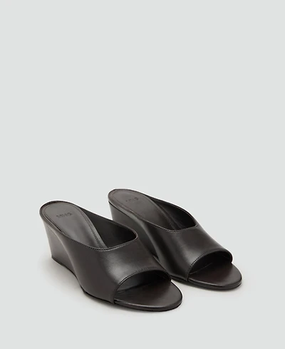 Mango Women's Leather Wedge Sandals