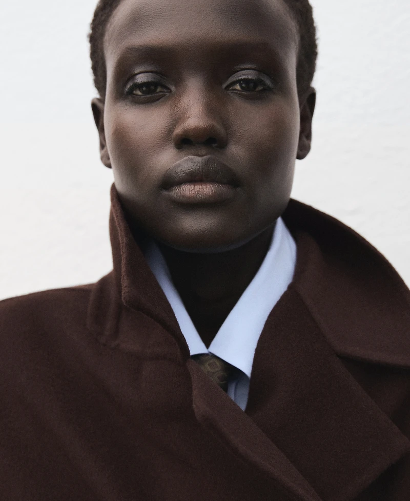 Mango Women's Handmade Oversized Wool Coat