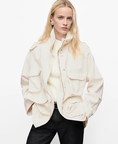 Mango Women's Pockets Oversized Denim Parka