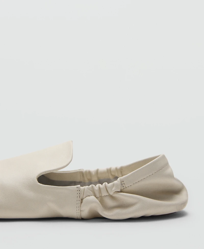 Mango Women's Leather Gathered Shoes