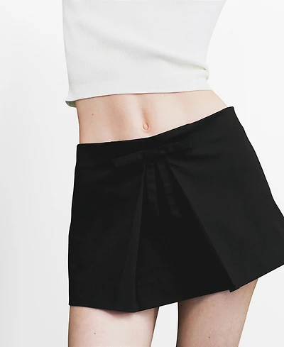 Mango Women's Bow Detail Mini Skort