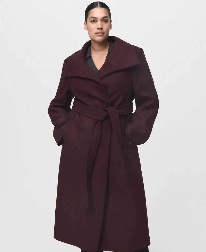 Mango Women's Virgin Wool Chimney Collar Coat