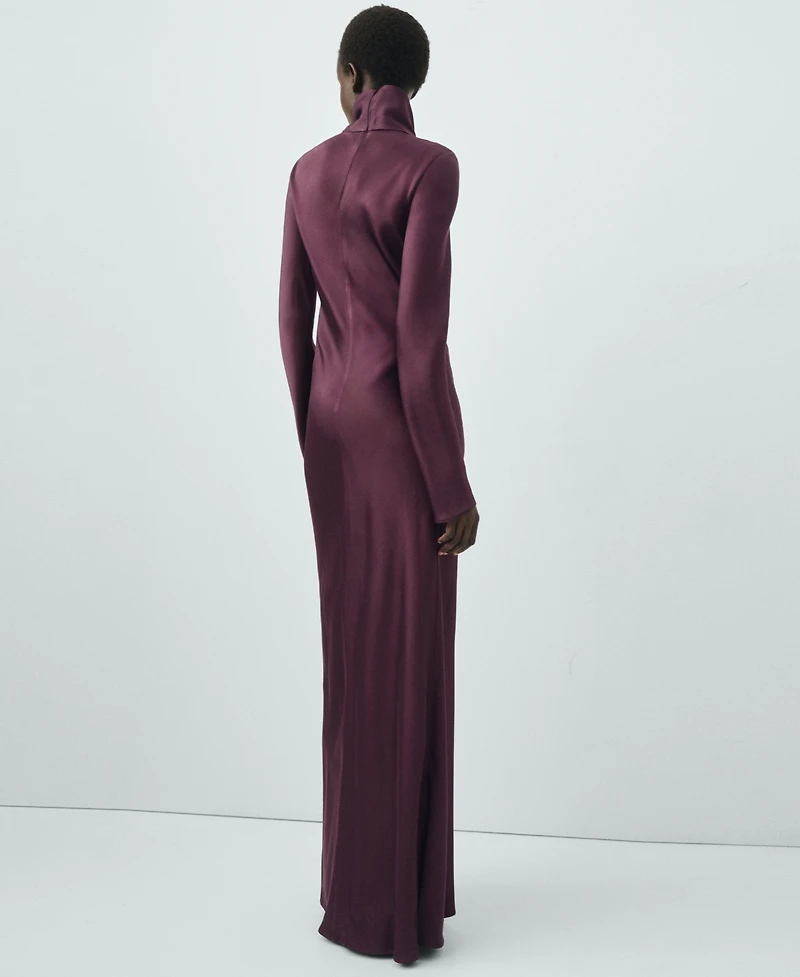 Mango Women's Satin High-Neck Dress
