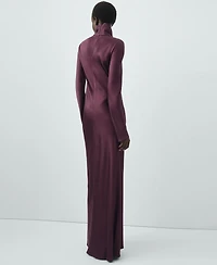 Mango Women's Satin High-Neck Dress