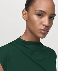 Mango Women's Draped Neckline Straight-Fit Jumpsuit