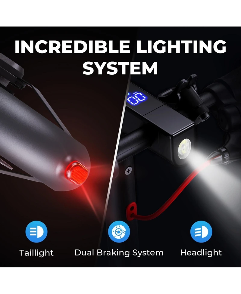 GoZoom Electric Scooter | Lightweight Foldable Commuter E-Scooter | 350W Hub Motor | Solid 8.5” Tires | Led Display | Disc Brakes | 3 Speed Mod