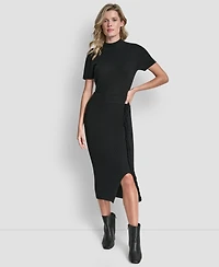 Dkny Women's Fringe Detail Bodycon Midi Sweater Skirt