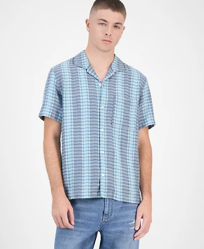 Sun + Stone Men's Short-Sleeve Cotton Driver Shirt, Macy's Exclusive