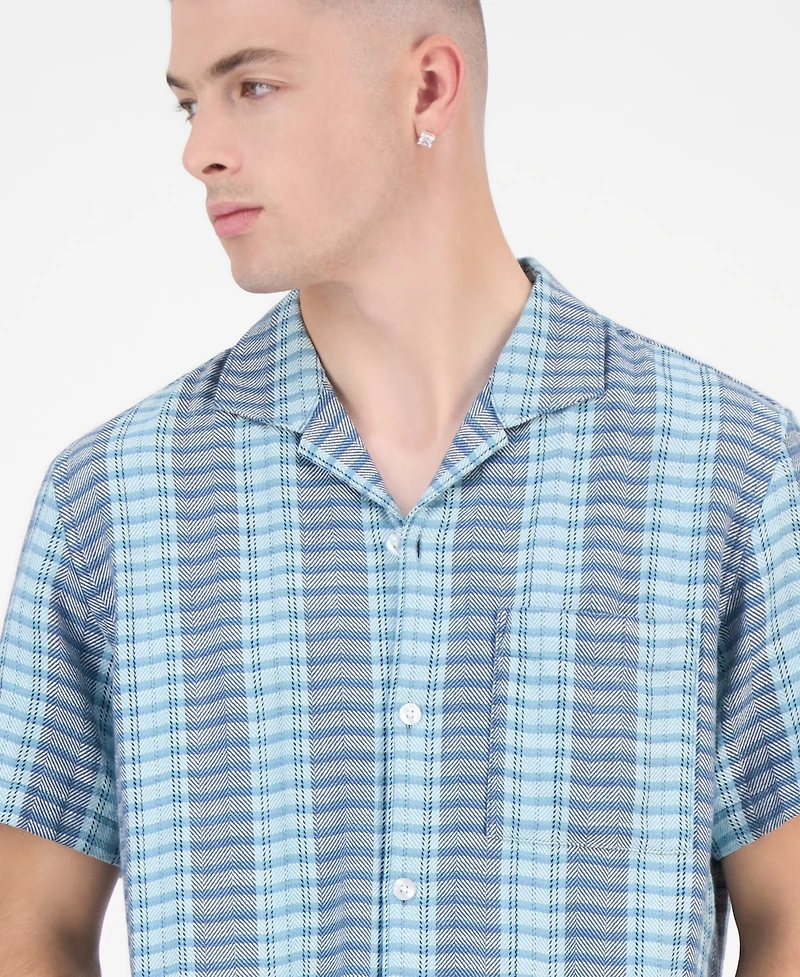 Sun + Stone Men's Short-Sleeve Cotton Driver Shirt, Macy's Exclusive
