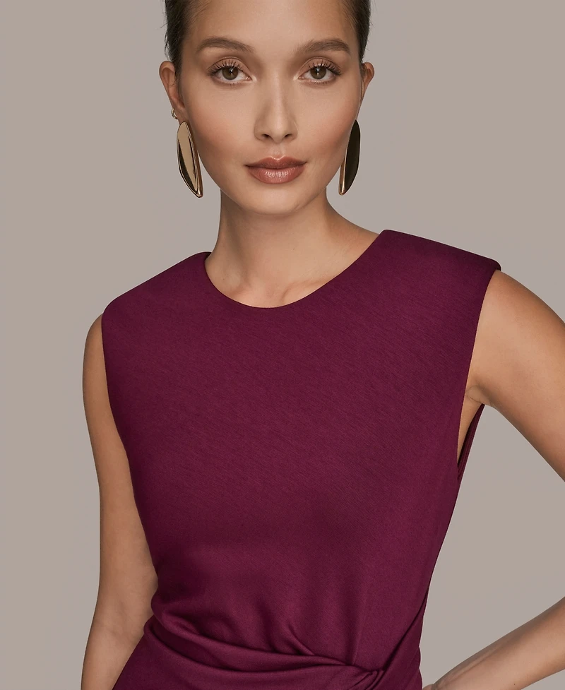 Donna Karan New York Women's Jewel-Neck Front-Slit Sheath Dress