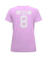 Levelwear Women's Cale Makar Lavender Colorado Avalanche Hockey Fights Cancer Anthem Name Number T-Shirt