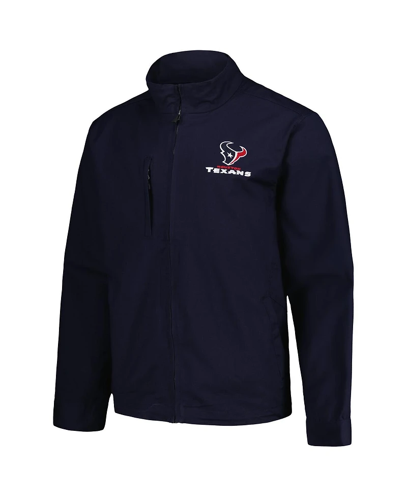 Dunbrooke Men's Navy Houston Texans Journey Workwear Tri-Blend Full-Zip Jacket