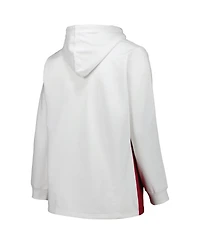 Profile Women's White/Crimson Oklahoma Sooners Plus Taping Pullover Hoodie