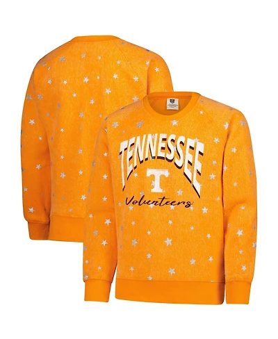 Wes & Willy Big Girls Tennessee Orange Volunteers Shimmer Star Reverse Sweatshirt