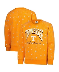 Wes & Willy Big Girls Tennessee Orange Volunteers Shimmer Star Reverse Sweatshirt