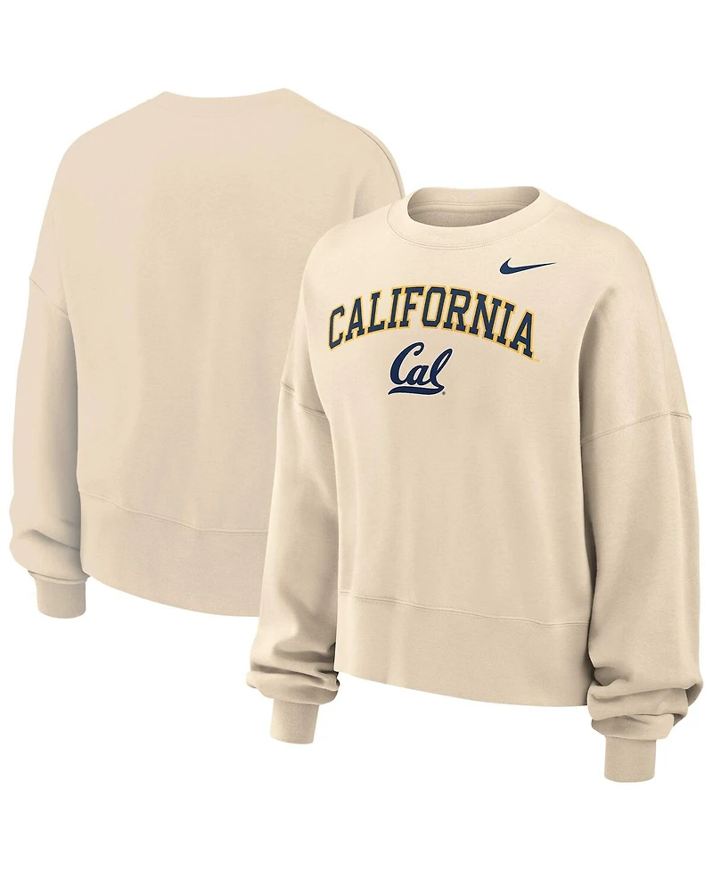 Nike Women's Natural Cal Bears Phoenix Fleece Oversized Cropped Sweatshirt