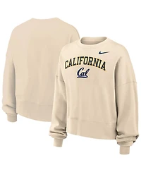 Nike Women's Natural Cal Bears Phoenix Fleece Oversized Cropped Sweatshirt
