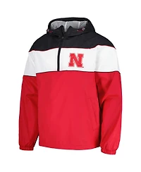 G-iii Sports by Carl Banks Men's Scarlet Nebraska Huskers Center Line Half-Zip Raglan Hoodie Sweatshirt