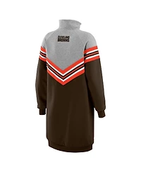 Wear by Erin Andrews Women's Brown/Heather Gray Cleveland Browns Chevron Stripe Dress