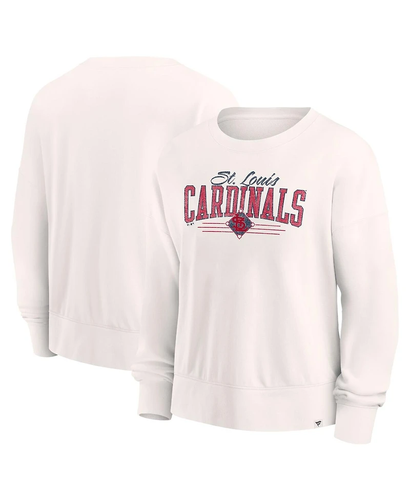 Fanatics Women's White St. Louis Cardinals Close The Game Fleece Pullover Sweatshirt