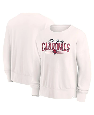 Fanatics Women's White St. Louis Cardinals Close The Game Fleece Pullover Sweatshirt