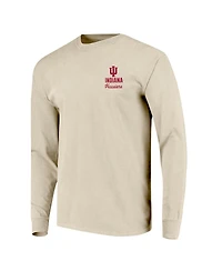 Image One Men's Natural Indiana Hoosiers Comfort Colors Mascot Overlay Long Sleeve T-Shirt