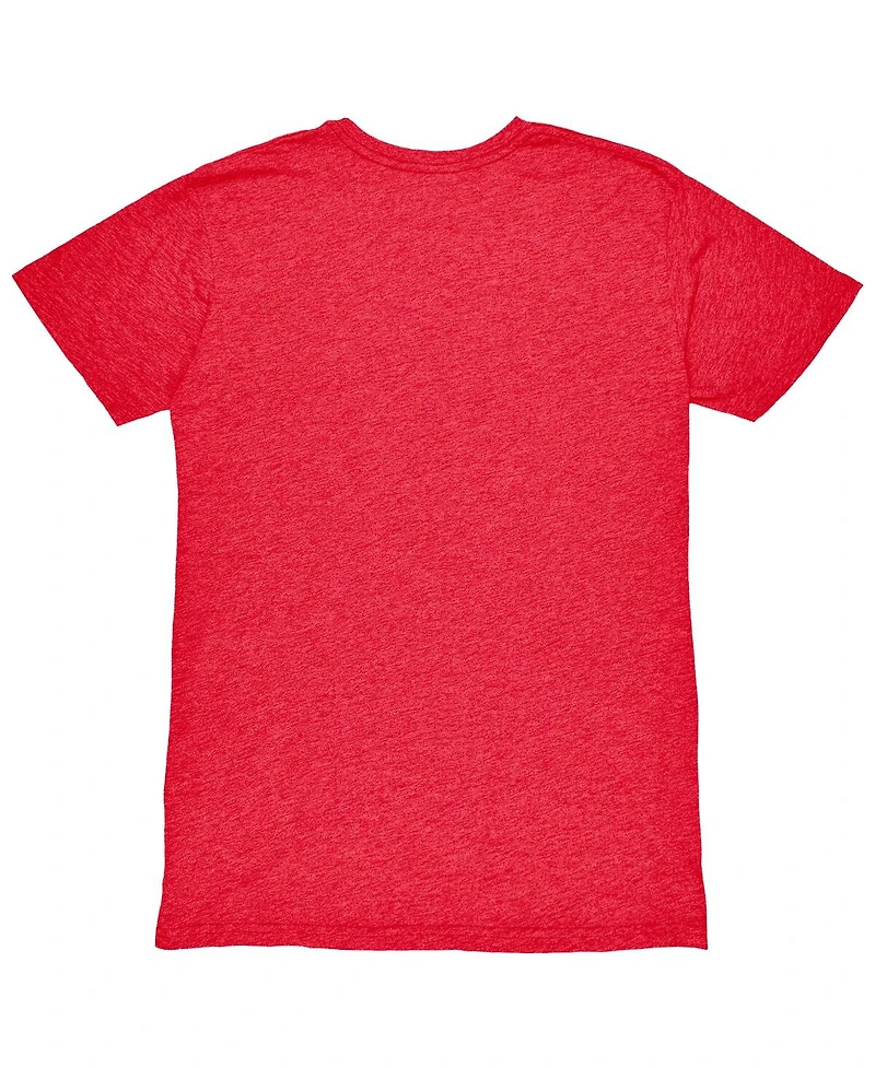 1863FC Men's Red Brentford Fc Left Color Badge Retro Tri-Blend T-Shirt